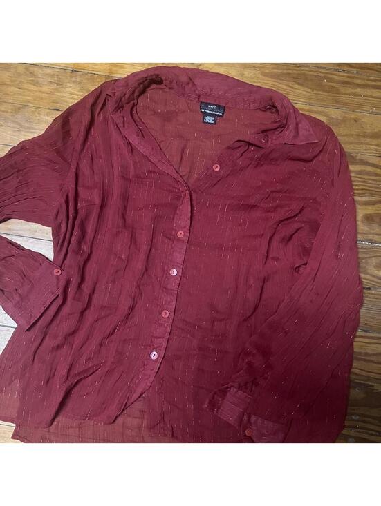 NY Collection Tops - NY Collection Women's Burgundy and Red Blous